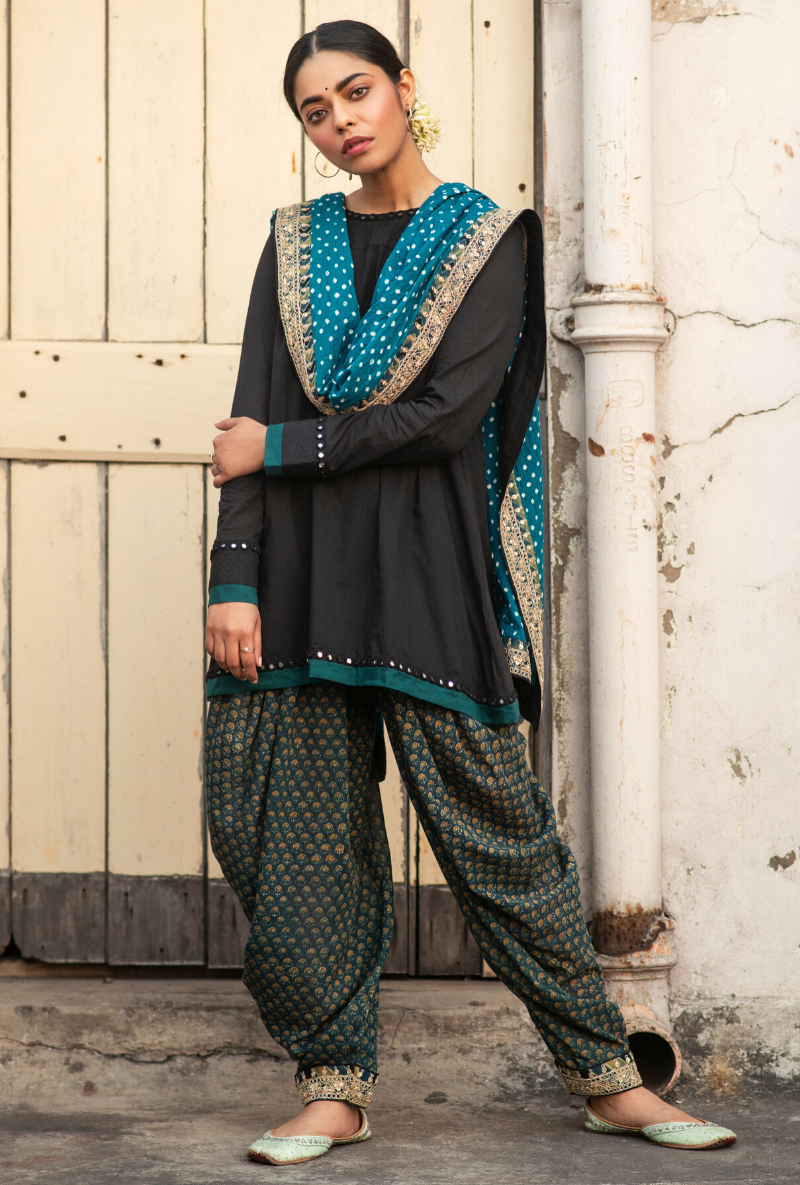 Beautiful Designer Black Indian Ethnic Dhoti Kurta Women Girls New Salwar  kameez | eBay